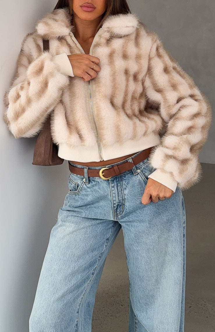 No Filter Faux Fur Jacket Vanilla