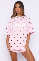 Offstage Printed Oversized Tee Posy Polka Dot