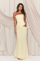 Peach Fizz Strapless Maxi Dress Lemon