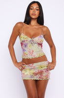 Are You Entertained Mini Skirt Antique Floral