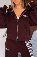 Release 15 Asalia Boxy Zip Front Hoodie Plum