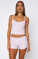 Snuggle Season Pyjama Shorts Purple Floral