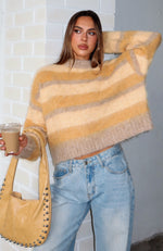 Soft Embrace Knit Sweater Honeycomb Stripe