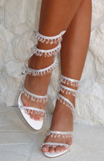 Soliel Wrap Heels White/Clear