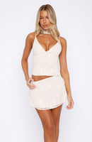 Summer Garden Mini Skirt Off White