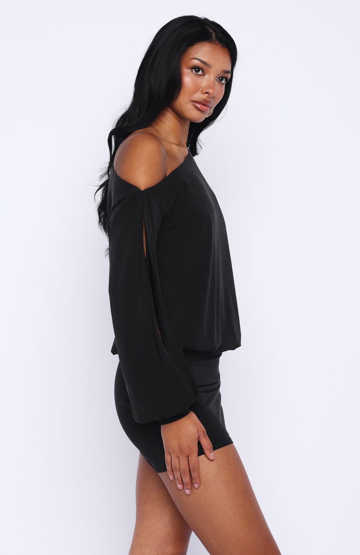 The Duchess Long Sleeve Mini Dress Black | White Fox Boutique