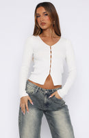 Time To Slay Long Sleeve Knit Top Off White