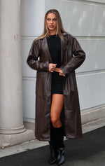 Two Timer PU Coat Chocolate