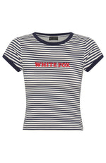 Weekend High Baby Tee Navy Stripe