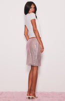 Wild Pulse Embellished Midi Skirt Baby Pink