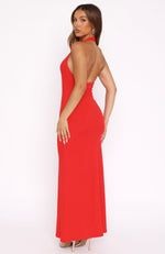 Took A Chance Halter Maxi Dress Red