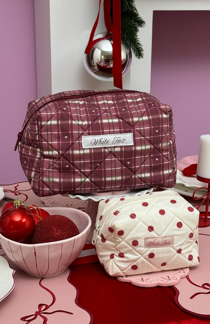 Alfie 2 Pack Cosmetic Bag Plaid & Polka Dot