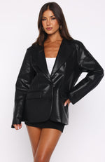 Heartthrob Pu Blazer Black