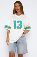Friday Night Lights Oversized Jersey White/Teal