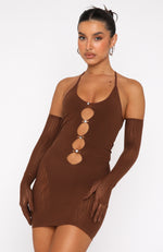 Link Up Mini Dress Chocolate