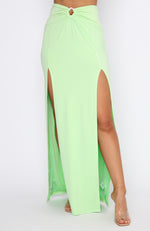 Read My Mind Maxi Skirt Lime