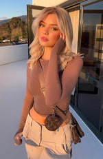 Only For Tonight Long Sleeve Top Mocha